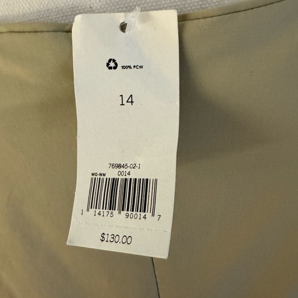 NWT Banana Republic Sleeveless Dress in Light Beige Ruched on Side Size 14 - Picture 5 of 13